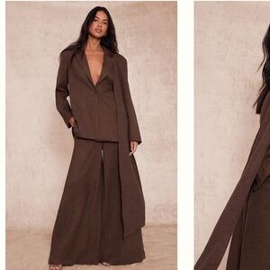 PrettyLittleThing Brown Pantsuit